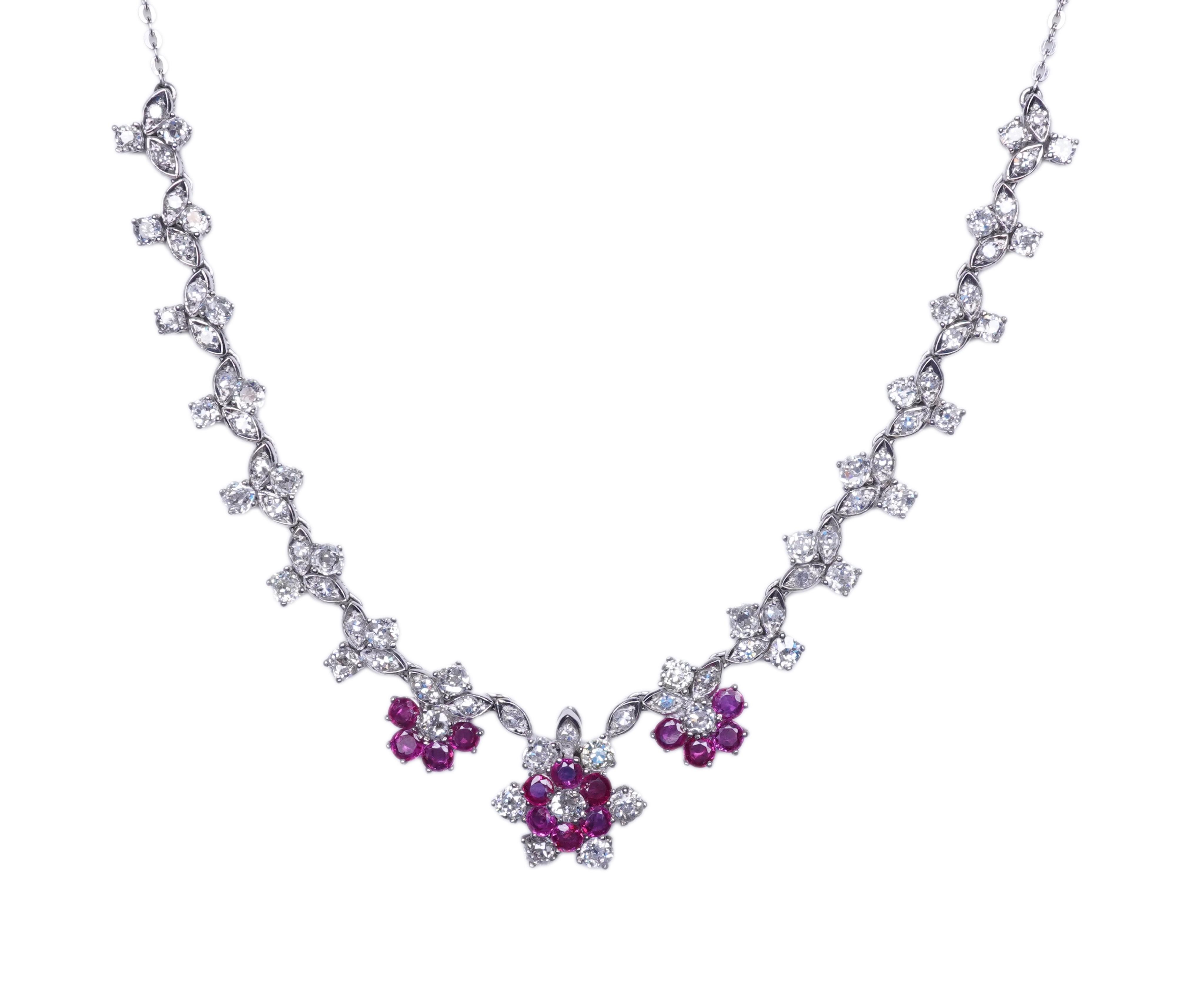 A ruby and diamond necklace